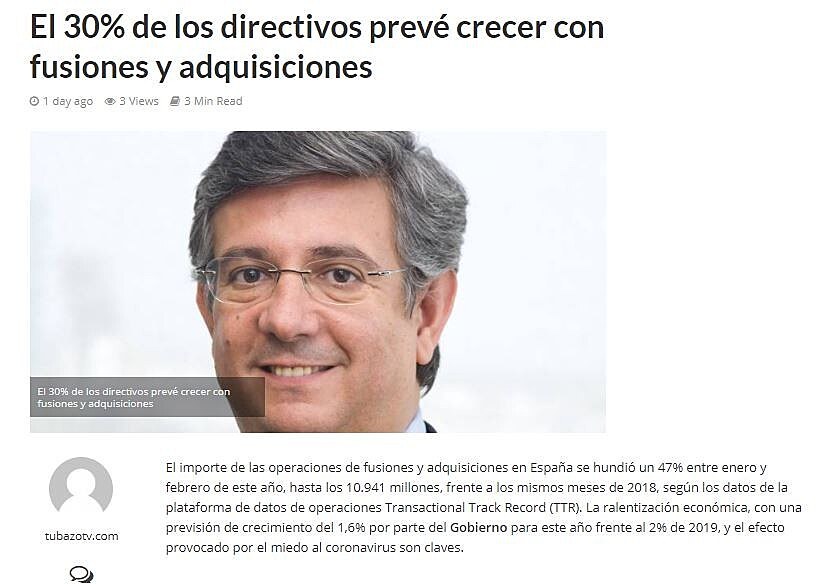 El 30% de los directivos prev crecer con fusiones y adquisiciones